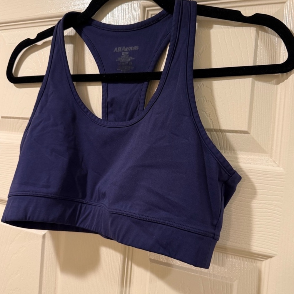 All Access Women’s Blue Racerback Sports Bra Compression Size M - Picture 2 of 4